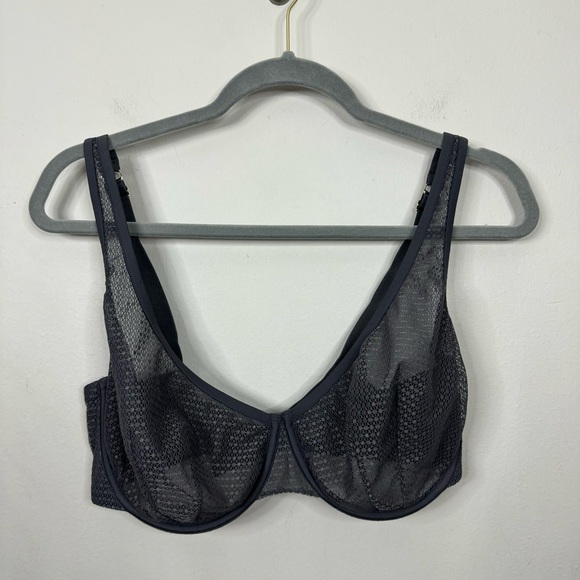 ThirdLove Unlined Modern Mesh Scoop Bra in Gray size 34F - Picture 3 of 10